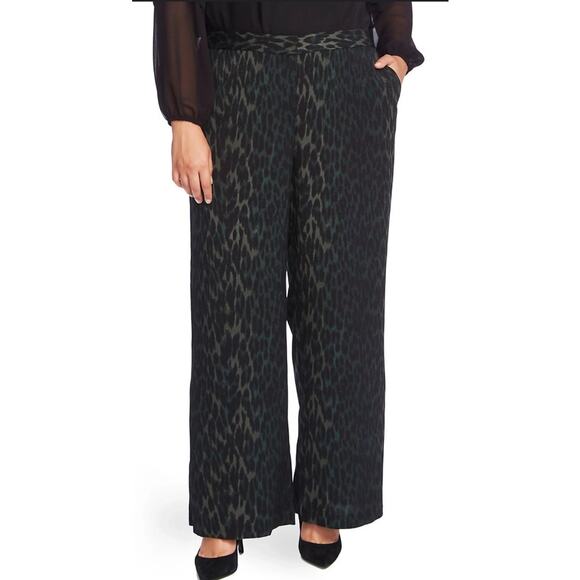 VINCE CAMUTO WIDE LEG ANIMAL PRINT PANTS TROUSERS SIZE 14 PLUS - Picture 1 of 7